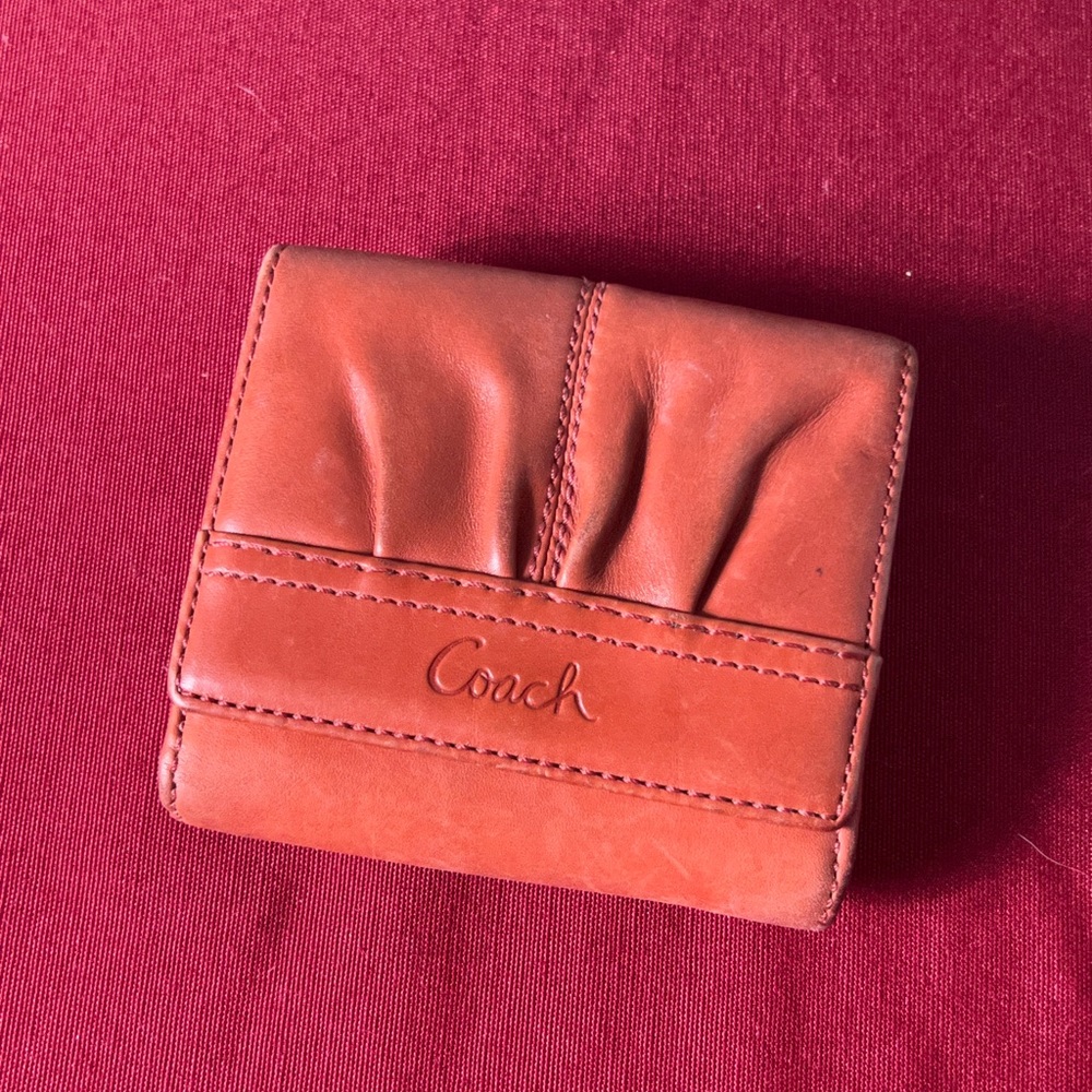 COACH🔹RARE VINTAGE🔹Orange Leather Wallet